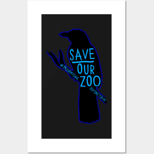 Save Our Zoo bird outline Posters and Art